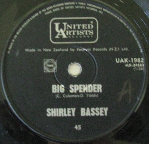 Accords et paroles Big Spender Shirley Bassey