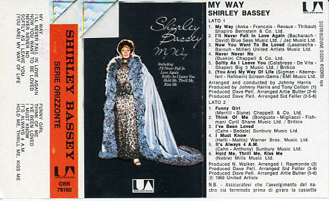 Accords et paroles My Way Shirley Bassey