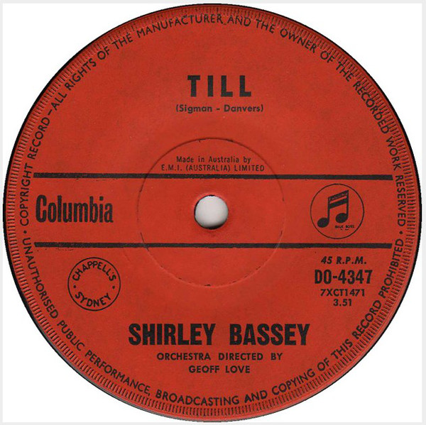 Accords et paroles Till Shirley Bassey