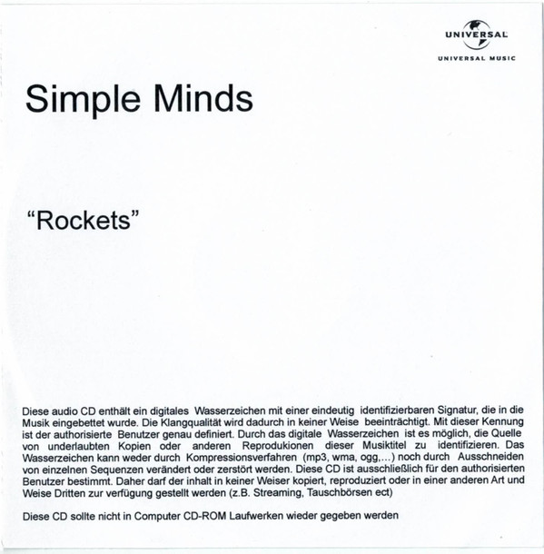Accords et paroles Rockets Simple Minds
