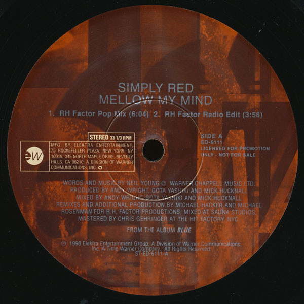 Accords et paroles Mellow My Mind Simply Red