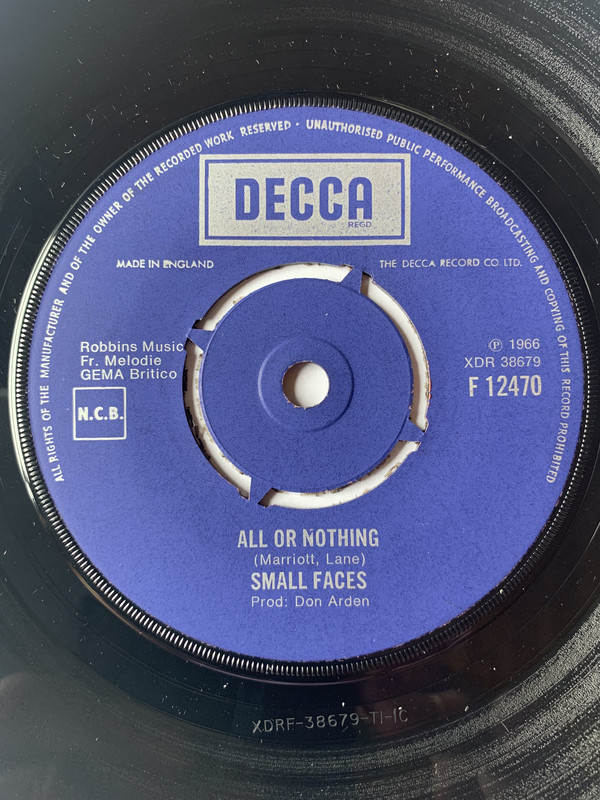 Accords et paroles All Or Nothing Small Faces