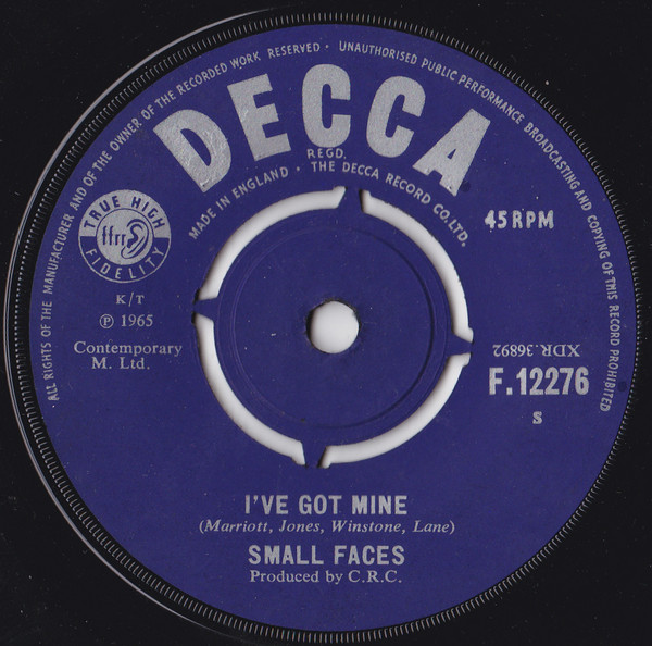 Accords et paroles I?ve Got Mine Small Faces