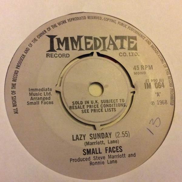 Accords et paroles Lazy Sunday Small Faces