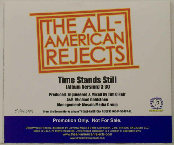 Accords et paroles Time Stands Still The All-American Rejects
