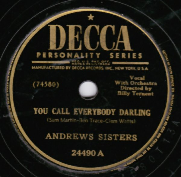 Accords et paroles Underneath The Arches The Andrews Sisters