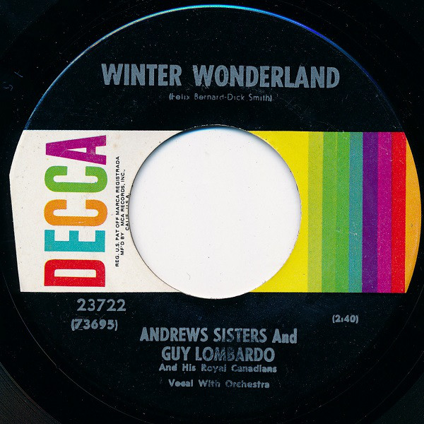 Accords et paroles Winter Wonderland The Andrews Sisters