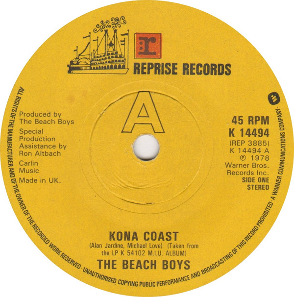 Accords et paroles Kona Coast The Beach Boys