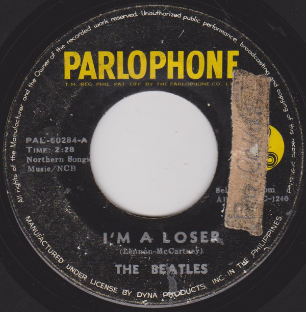 Accords et paroles I'm A Loser The Beatles