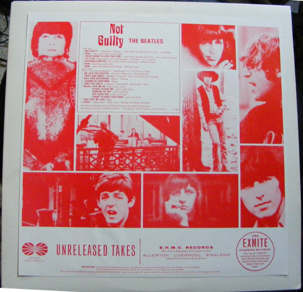 Accords et paroles Not Guilty The Beatles