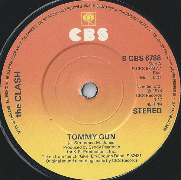 Accords et paroles Tommy Gun The Clash