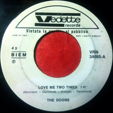Accords et paroles Love Me Two Times The Doors