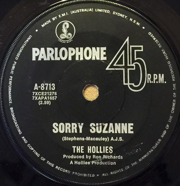 Accords et paroles Sorry Suzanne The Hollies