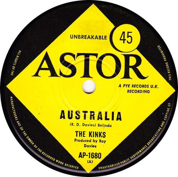 Accords et paroles Australia The Kinks