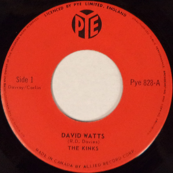 Accords et paroles David Watts The Kinks