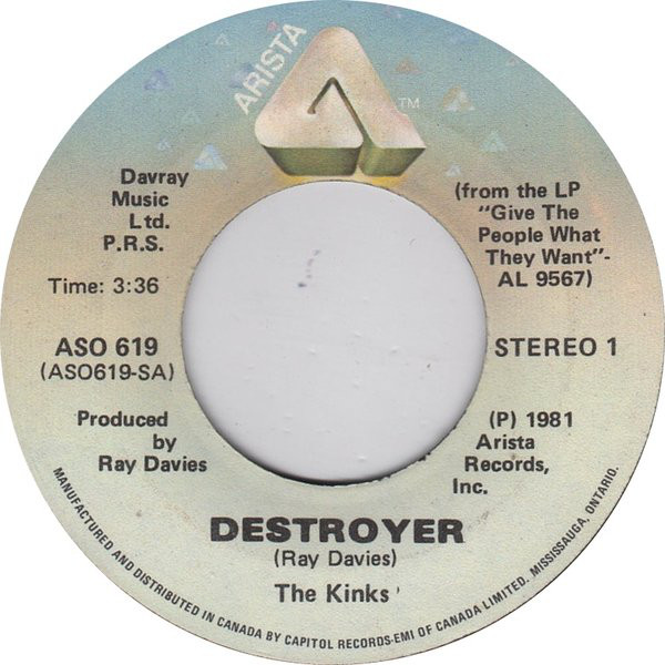 Accords et paroles Destroyer The Kinks