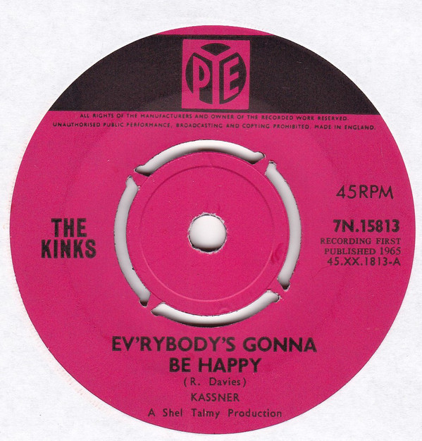 Accords et paroles Evrybodys Gonna Be Happy The Kinks