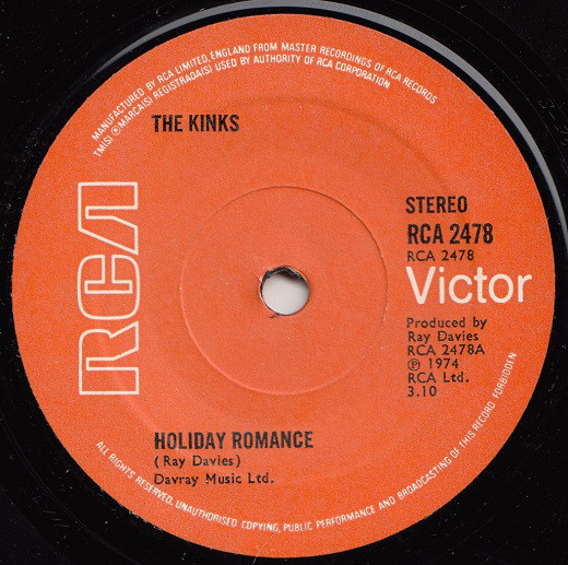 Accords et paroles Holiday Romance The Kinks