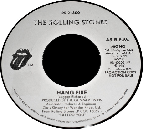 Accords et paroles Hang Fire The Rolling Stones