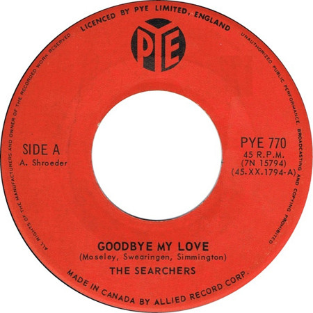 Accords et paroles Goodbye My Love The Searchers