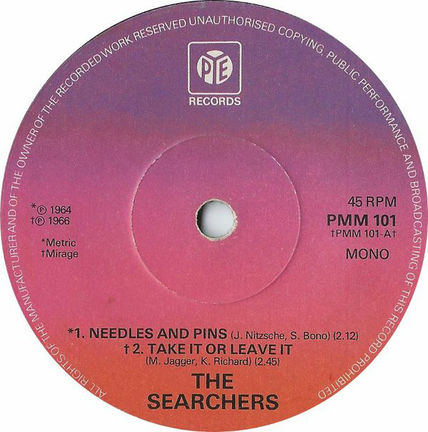 Accords et paroles Needles and Pins The Searchers