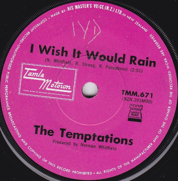 Accords et paroles I Wish It Would Rain The Temptations