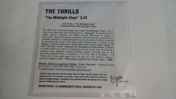 Accords et paroles Midnight Choir The Thrills