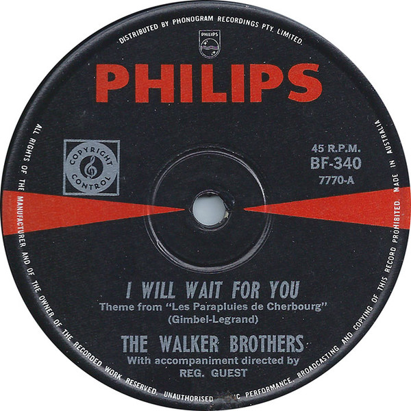 Accords et paroles I Will Wait For You The Walker Brothers