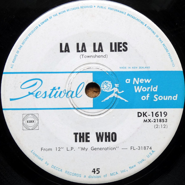 Accords et paroles La La La Lies The Who