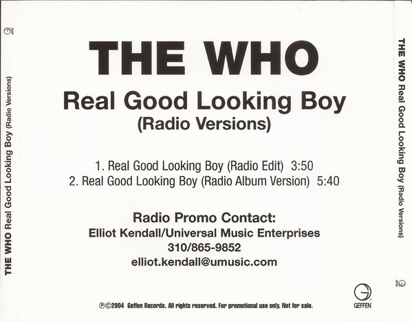 Accords et paroles Real Good Looking Boy The Who