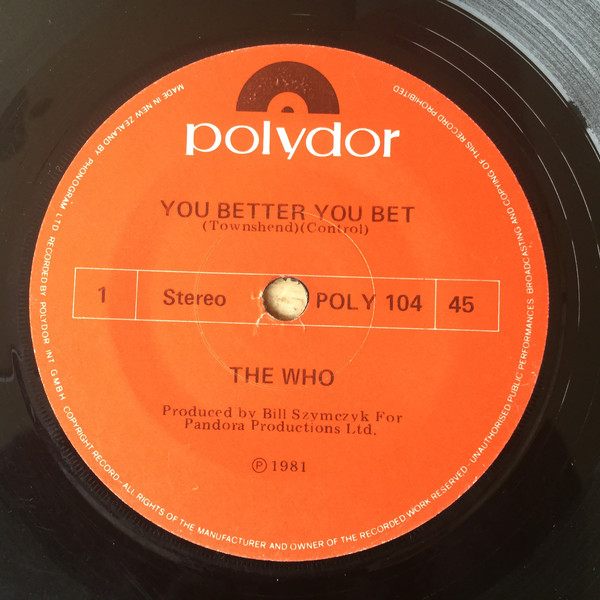 Accords et paroles You Better You Bet The Who