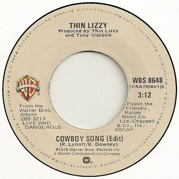 Accords et paroles Cowboy Song Thin Lizzy