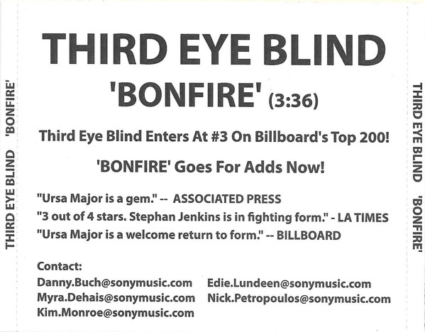 Accords et paroles Bonfire Third Eye Blind