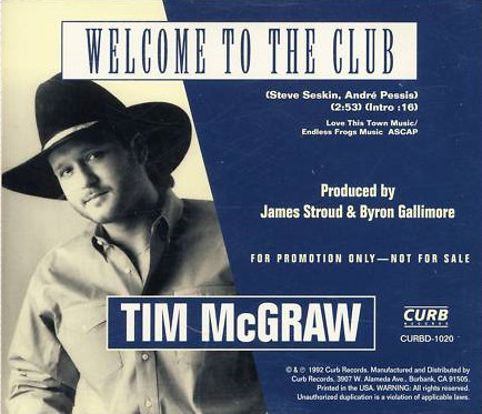 Accords et paroles Welcome To The Club Tim McGraw