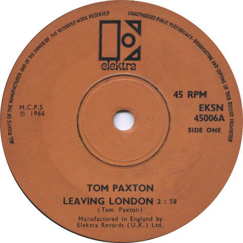 Accords et paroles Leaving London Tom Paxton