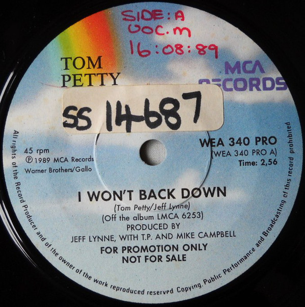 Accords et paroles I Won't Back Down Tom Petty