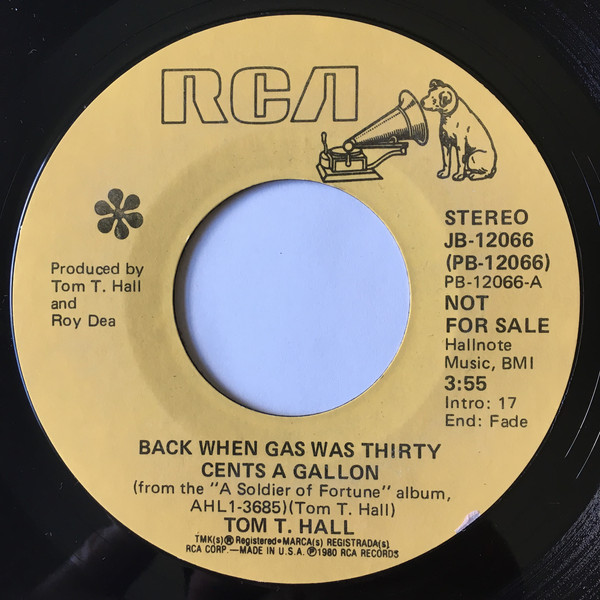 Accords et paroles Back When Gas Was Thirty Cents A Gallon Tom T. Hall