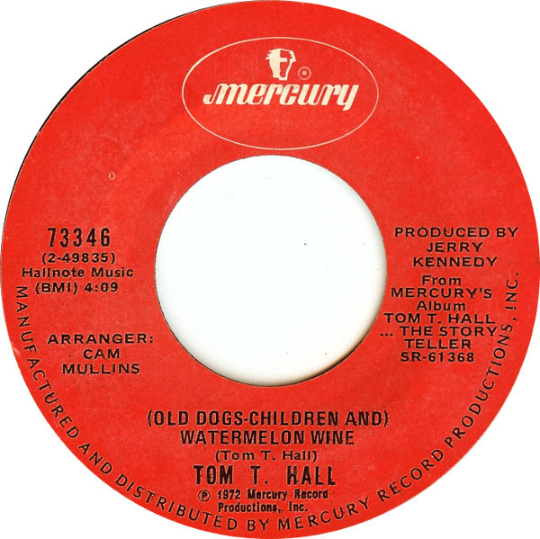 Accords et paroles Old Dogs, Children And Watermelon Wine Tom T. Hall