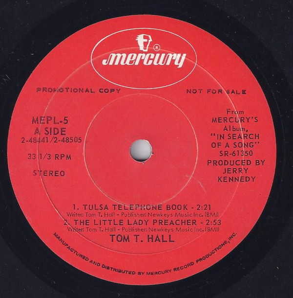 Accords et paroles Tulsa Telephone Book Tom T. Hall