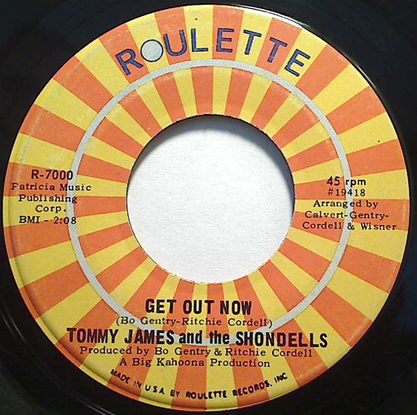 Accords et paroles Get Out Now Tommy James And The Shondells
