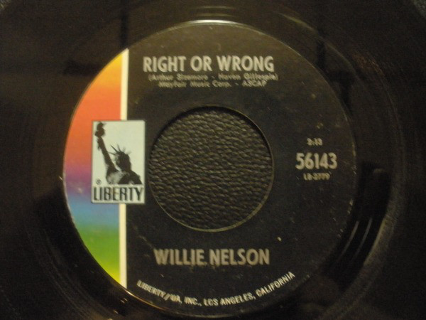 Accords et paroles Right Or Wrong Willie Nelson