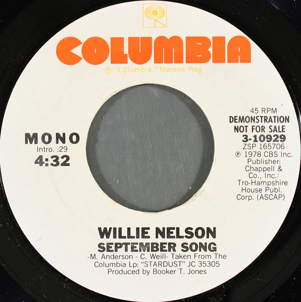 Accords et paroles September Song Willie Nelson