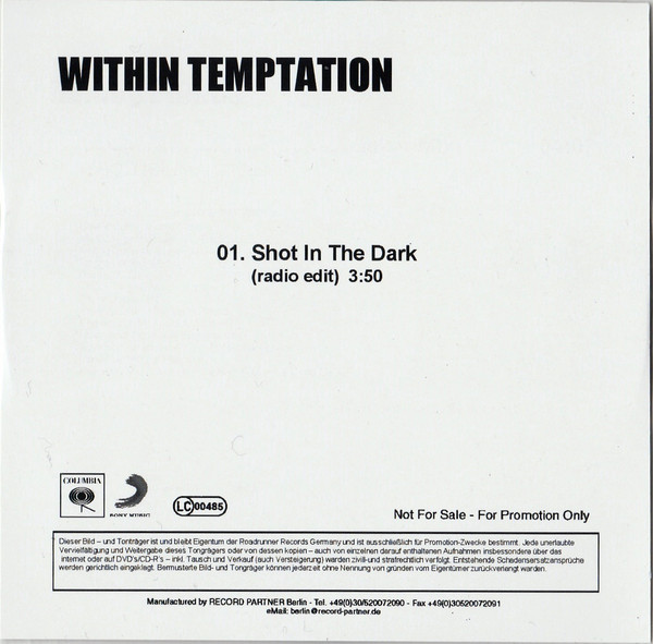 Accords et paroles Shot In The Dark Within Temptation